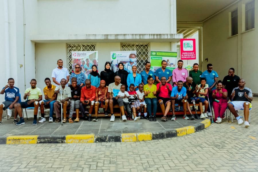 Lalji foundation with prosthetic limbs beneficiaries at CCBRT