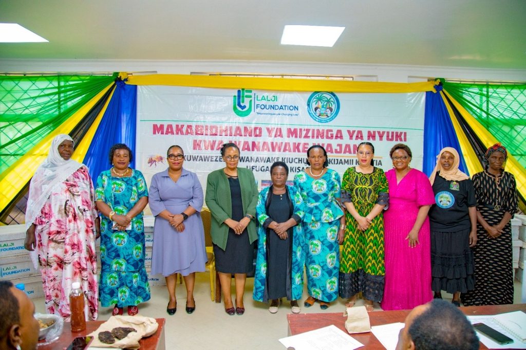 CCWWT representatives at the beehives handover event by Lalji foundation beekeeping project